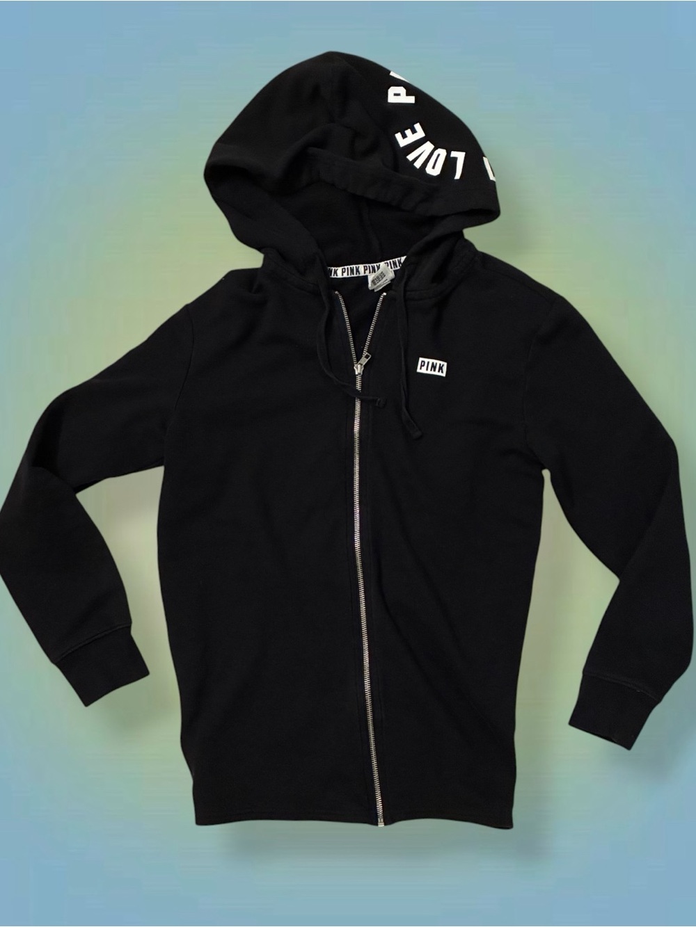 PINK Victoria's Secret Black Full-Zip Hoodie